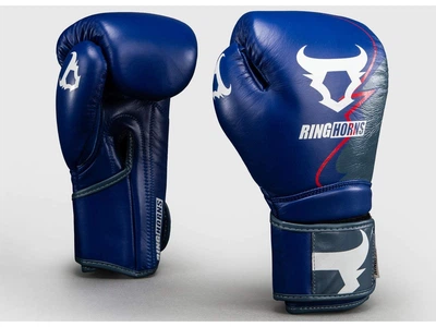 Рукавички тренувальні RINGHORNS Charger by Venum Boxing Gloves 12 унцій темно-синій/білий (6082)