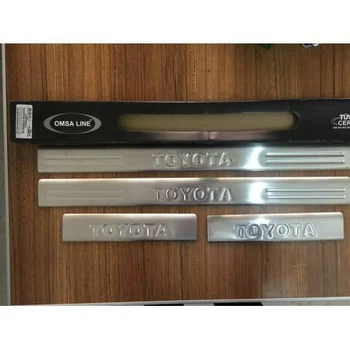Накладки хромированные на дверные пороги (4шт) Toyota Rav4 2006-2012, OmsaLine, 7005091