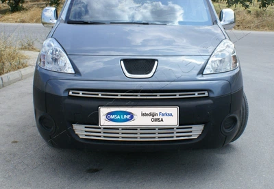 Накладки хромированные на решетку радиатора (2шт) Peugeot Partner 2008-2011, OmsaLine, 5723081