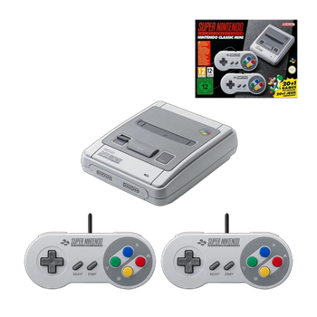 Набор Консоль Nintendo SNES Classic Mini CLV-301 Europe Light Grey + 21 Встроенная Игра + Коробка Б/У + Геймпад Проводной 2шт
