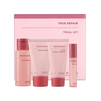 Набір мініатюр продуктів для сухого та пошкодженого волосся AMOS Professional True Repair Trial Kit, 60 мл + 40 мл + 10 мл + 30 мл