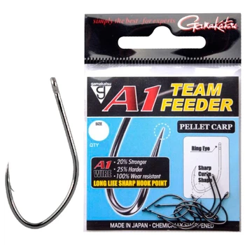 Крючок Gamakatsu A1 Team Feeder Pellet Carp №6 (10шт/уп) black