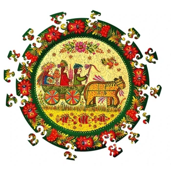 Пазл деревянный UkrainianPuzzles Петриковская свадьба (4820275290397)