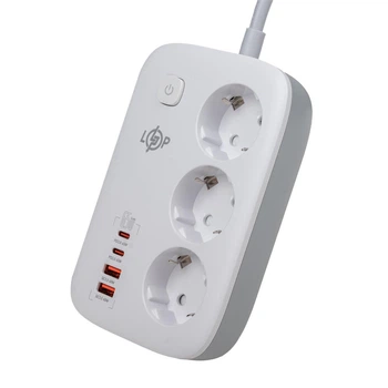 Сетевой фильтр (удлинитель) LP F65WG4 (3x230V-3520W 2xUSB-60W 2xType-C 65W QC/PD)