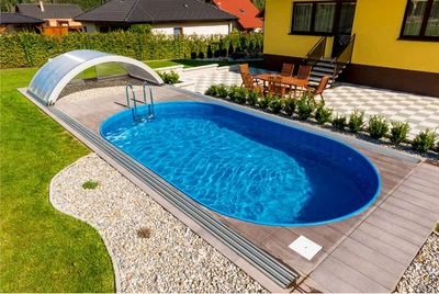 Басейн каркасний 5.25х3.2х1.5 м з отворами, для монтажу в ґрунт, IBIZA OVAL
