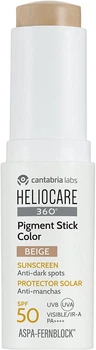 Krem przeciwsłoneczny w sztyfcie do twarzy Cantabria Labs Heliocare 360 Pigment SPF50 Beige 10 g (8436574365344)