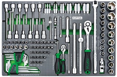Набор инструмента Toptul 1/4", 1/2" 117 ед (в ложементе, тип D) (GED1171)