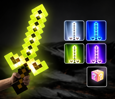 Меч игрушечный световой в стиле Minecraft 55 см с подсветкой и звуковыми эффектами