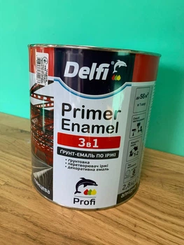 Грунт-эмаль Delfi 3в1 Черная 2,8 кг