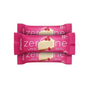 Протеїновий батончик, Zero One Protein Bar, Sporter, 50 грам (Чизкейк малиновий)