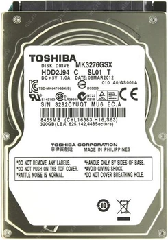 Накопитель HDD 2.5" SATA 320GB Toshiba 5400rpm 8MB (MK3276GSX) Refurbished (MK3276GSX_)