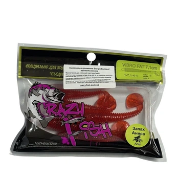 Приманка Crazy Fish Vibro fat 2.7" 1-71-4-1 вкус анис уп. (5шт),1-71-4-1