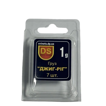 Свинцовое грузило Днепр-Свинец "Джиг-рог" блистер (7 шт.) - 1 г, BLI-1G