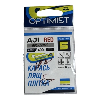 Гачок Optimist AJI Red (посилений) № 5,40015005