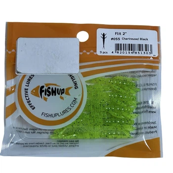 Силіконова приманка FishUp Flit 2" (9pcs.), #055 - Chartreuse/Black,10006116