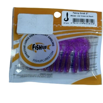Силіконова приманка FishUp Fancy Grub 2" (10pcs.), #016 - Lox/Green & Black,10015104