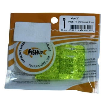 Силіконова приманка FishUp Vipo 2" (10pcs.), #026 - Flo Chartreuse/Green,10061119