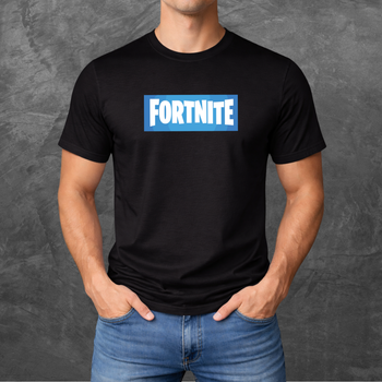 Футболка унисекс с принтом Fortnite Фортнайт базовая черная XS