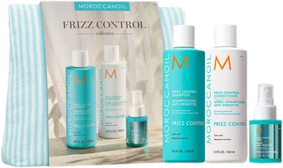 Набір для догляду за волоссям Moroccanoil Frizz Control Косметичка + Шампунь 250 мл + Кондиціонер 250 мл + Спрей 50 мл (7290121931649)