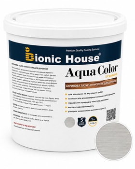 Лазур для дерева Bionic House Aqua Color UV Protect Білий мармур (White-Marble) 10л