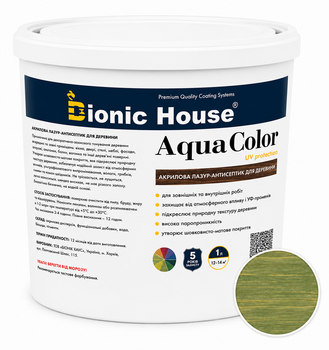 Лазур для дерева Bionic House Aqua Color UV Protect Смарагд (Emerald) 0,8л