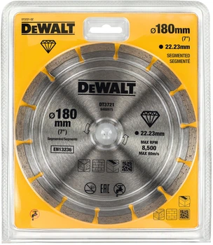 Tarcza diamentowa DeWalt 180 x 22.23 mm x 2.1 mm DT3721-QZ (5035048025918)