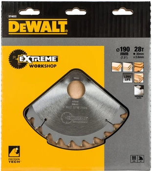 Пиляльний диск DeWalt Extreme Workshop 28T 190 x 30 мм DT4033-QZ (5035048056851)