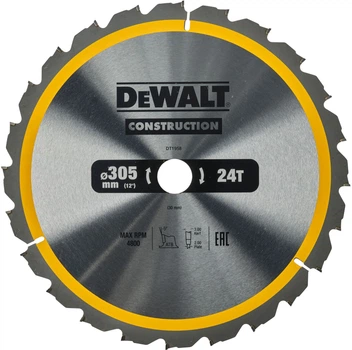 Пиляльний диск DeWalt Construction 24T 305 x 30 мм DT1958-QZ (5035048095751)
