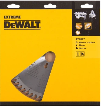 Tarcza pilarska DeWalt Extreme Workshop 60T 250 x 30 mm DT4217-QZ (5035048080399)