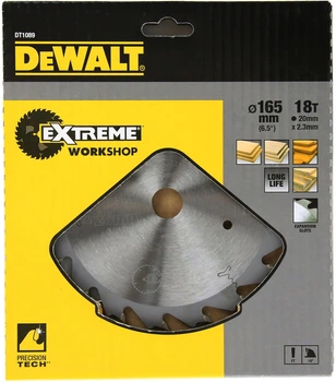 Пиляльний диск DeWalt Extreme 18T 165 x 20 мм DT1089-QZ (5035048083383)