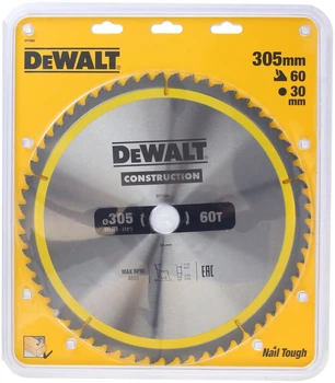Пиляльний диск DeWalt Construction 60T 305 x 30 мм DT1960-QZ (5035048095775)