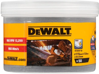 Zestaw tarcz do cięcia DeWalt 115 x 22.23 x 1 mm 50 szt DT20597-QZ (5054905306328)