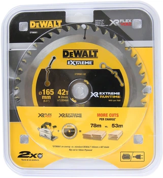 Пиляльний диск DeWalt Extreme Runtime 42T 165 x 20 мм DT99561-QZ (5035048542170)