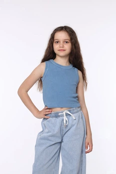 Топ для дівчинки 140 колір блакитний YUKI ЦБ-00295246