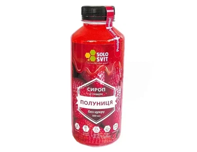Сироп без цукру полуниця SoloSvit, 500 мл