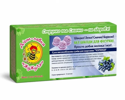 Мороженое протеиновое без сахара (сухая смесь) "Черника" ТМ ЖУЛЯ, 90 г