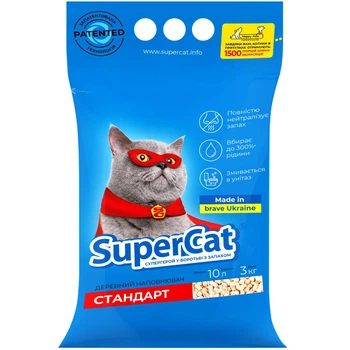 Деревний наповнювач SuperCat Стандарт 3 кг (3550)