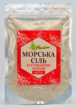 Соль морская со смесью перцев мелкая Меліса 200 г (4820089086711)