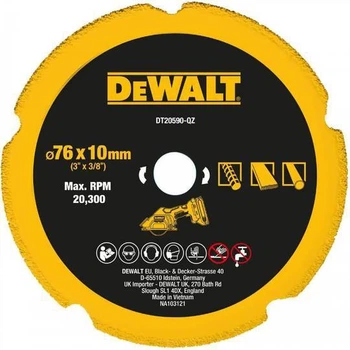 Алмазный диск DeWalt 76 x 10 x 1.3 мм DT20590-QZ (5054905300906)
