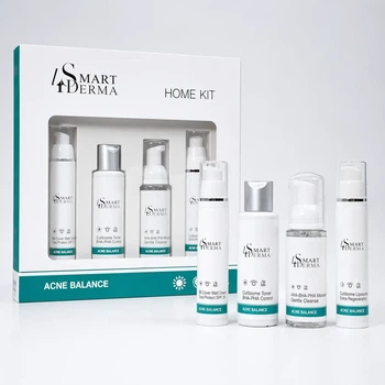 Набор для проблемной кожи от акне Smart4Derma Acne Balance пенка тонер BB крем SPF 30 ночной крем