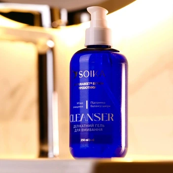 Гель для вмивання обличчя делікатний Soika Cleanser з бетаїном та пробіотиками 250 мл