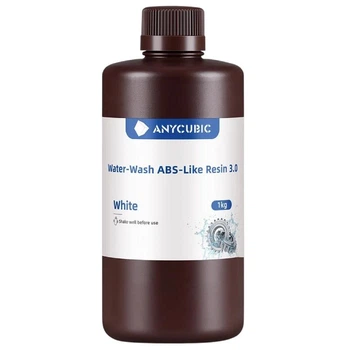 Смола фотополимерная смывающаяся водой Anycubic Water-Wash ABS-Like Resin 3.0 White, 1кг, белая