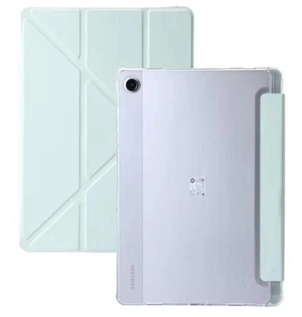 Чехол Transparent Origami на Samsung Galaxy Tab A11 Plus (11") / чехол для планшета с функцией подставки / мятный