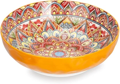 Салатник керамический Барвы с узорами 20x4,5 см Желтый (OS-8030-474)