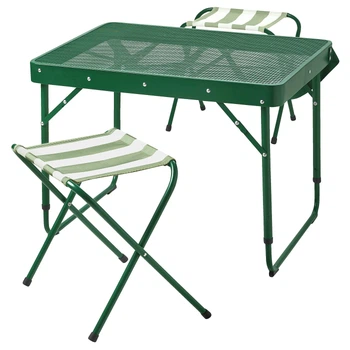 Складной стол и 2 табуретки IKEA STRANDÖN 505.758.30 зеленый