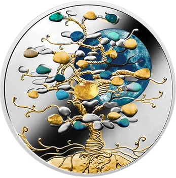 Коллекционная монета "Tree of Luck - Дерево Удачи" 31,1 г серебро