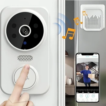 Бездротовий відеодомофон з камерою для дому та квартири через Wi‑Fi з двостороннім зв'язком сповіщеннями про рух захист IP55 640×480 управління через додаток Ulooka
