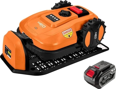 Neo Tools Газонокосарка-робот акумуляторна Energy+ 18В 1х6.0А·год 20-60мм 67дБ 600м2 3100об/хв кабель 100м IPX5 6.94кг