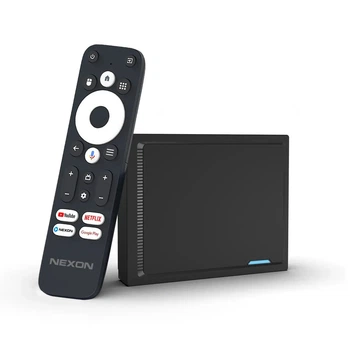 Налаштована Смарт тв приставка - Nexon X11 4/32 GB Realtek RTD1325, AndroidTV 14, 4K 60 FPS, WiFi Smart TV Box з аеро Bluetooth-пультом, мікрофоном і голосовим пошуком | YouTube без реклами | ТВ-канали, Фільми та серіали | Сертифікат YouTV у подарунок