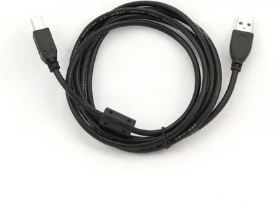 Кабель USB 2.0 AM — USB BM, 3 м, чорний, Cablexpert, феритовий фільтр (CCFB-USB2-AMBM-3M)